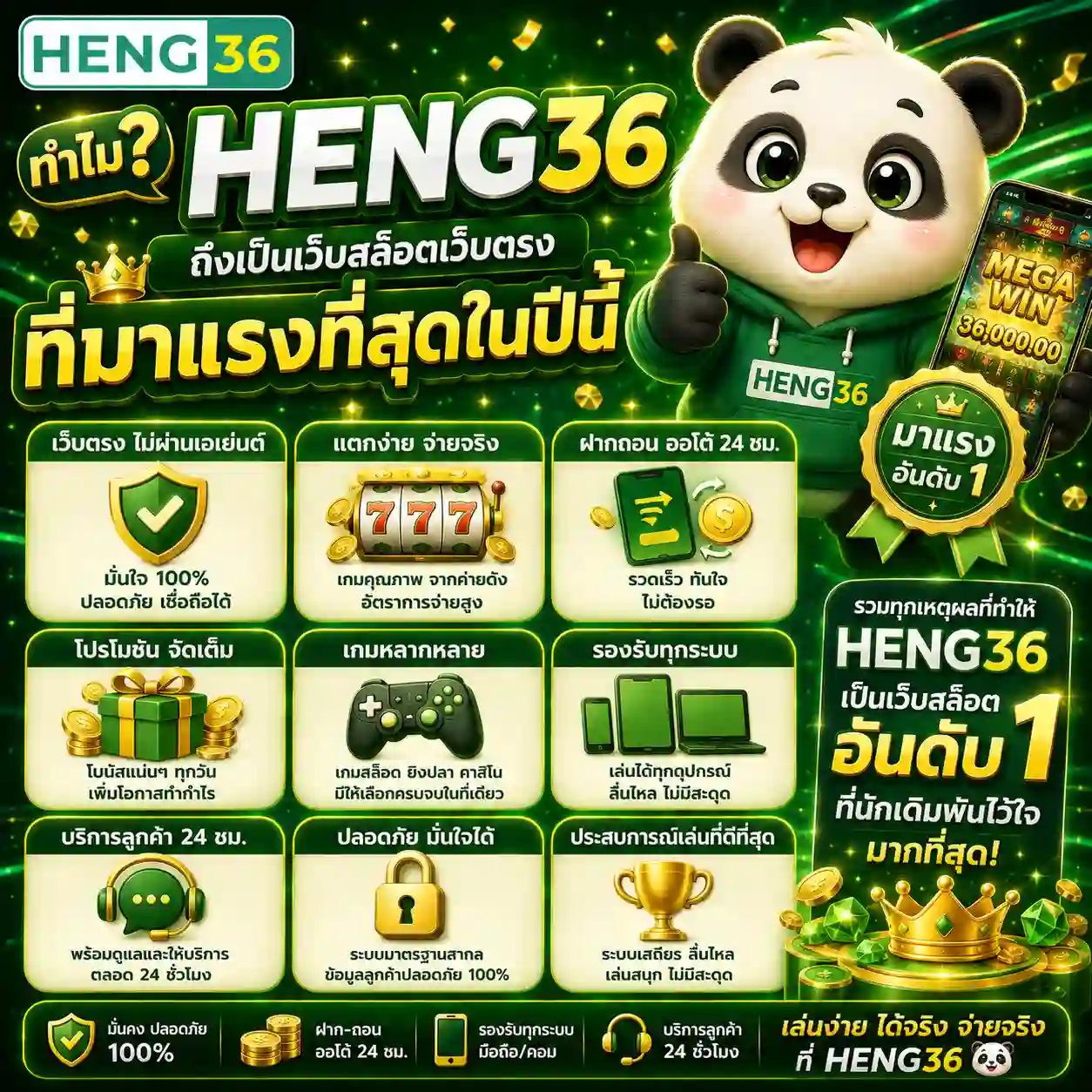 HENG36 เว็บตรงสล็อต ปลอดภัย มั่นคง ได้เงินจริง